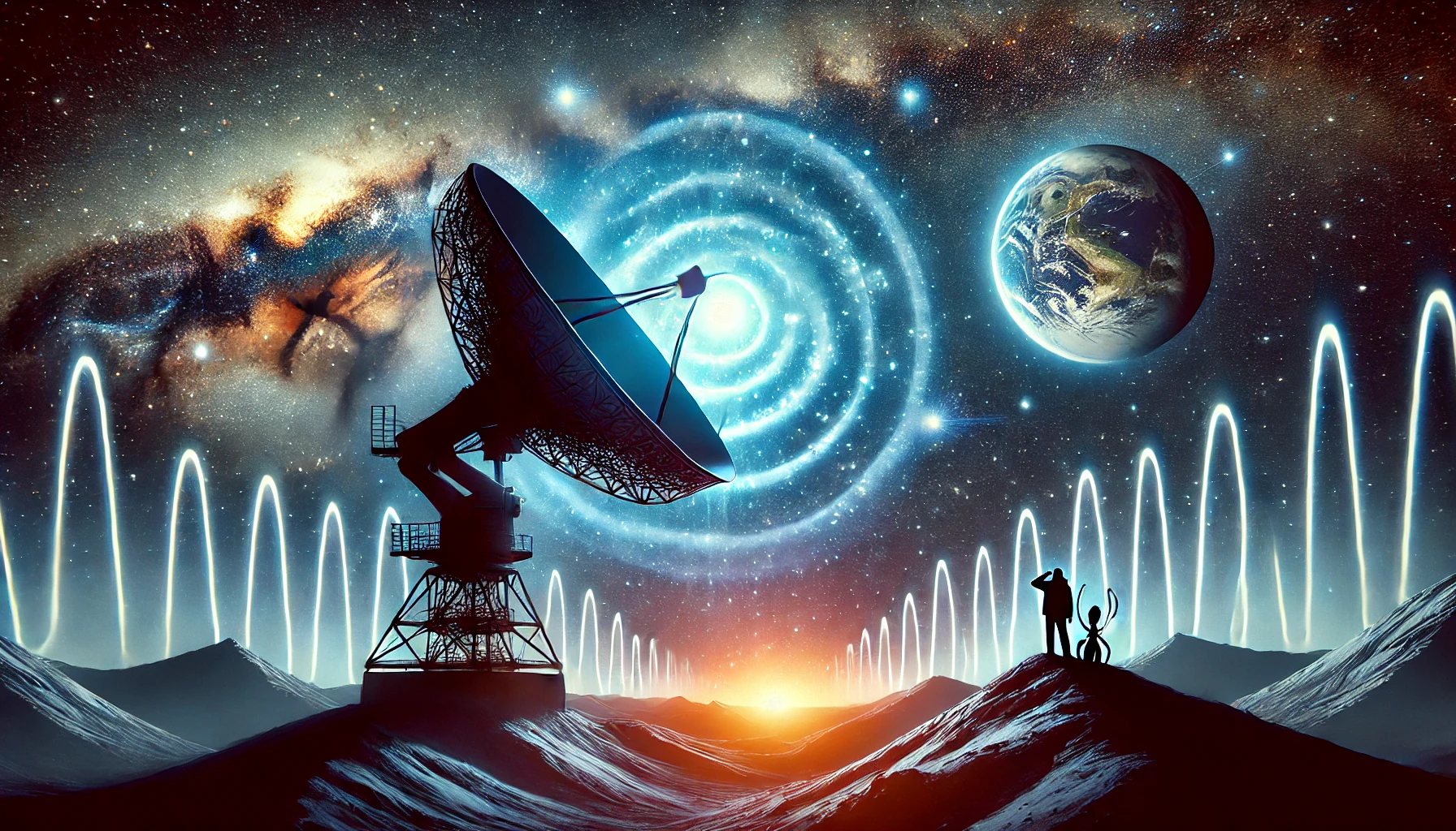 DALL·E 2024-11-22 07.57.08 - A captivating image for a scientific conference titled 'Signals_ Search for Extraterrestrial Life,' presented by astronomer Gabriel Funes, former dire